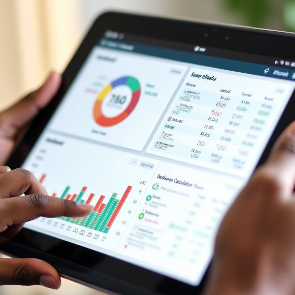 Interactive financial tools illustration